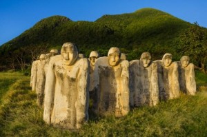 31 Dec 2011, Le Diamant, Martinique --- France, Martinique (French West Indies), Le Diamant, Anse Cafard Memorial, by French West Indies artist Laurent Valère, symbolizing the drowning slaves in the sinking of a ship in the bay --- Image by © Marc Dozier/Corbis